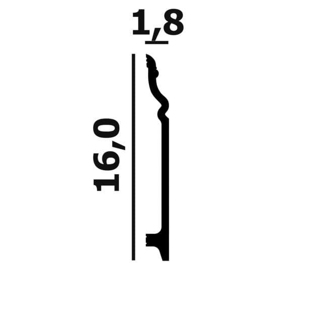 Плинтус под покраску Перфект Плюс P118 2000×160×18