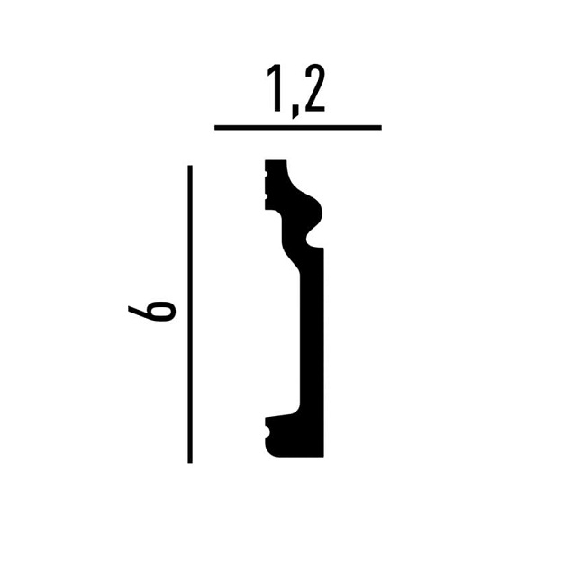 Плинтус под покраску Перфект Плюс P156 2000×60×12