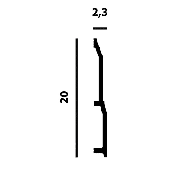 Плинтус под покраску Перфект Плюс P175 2000×200×23