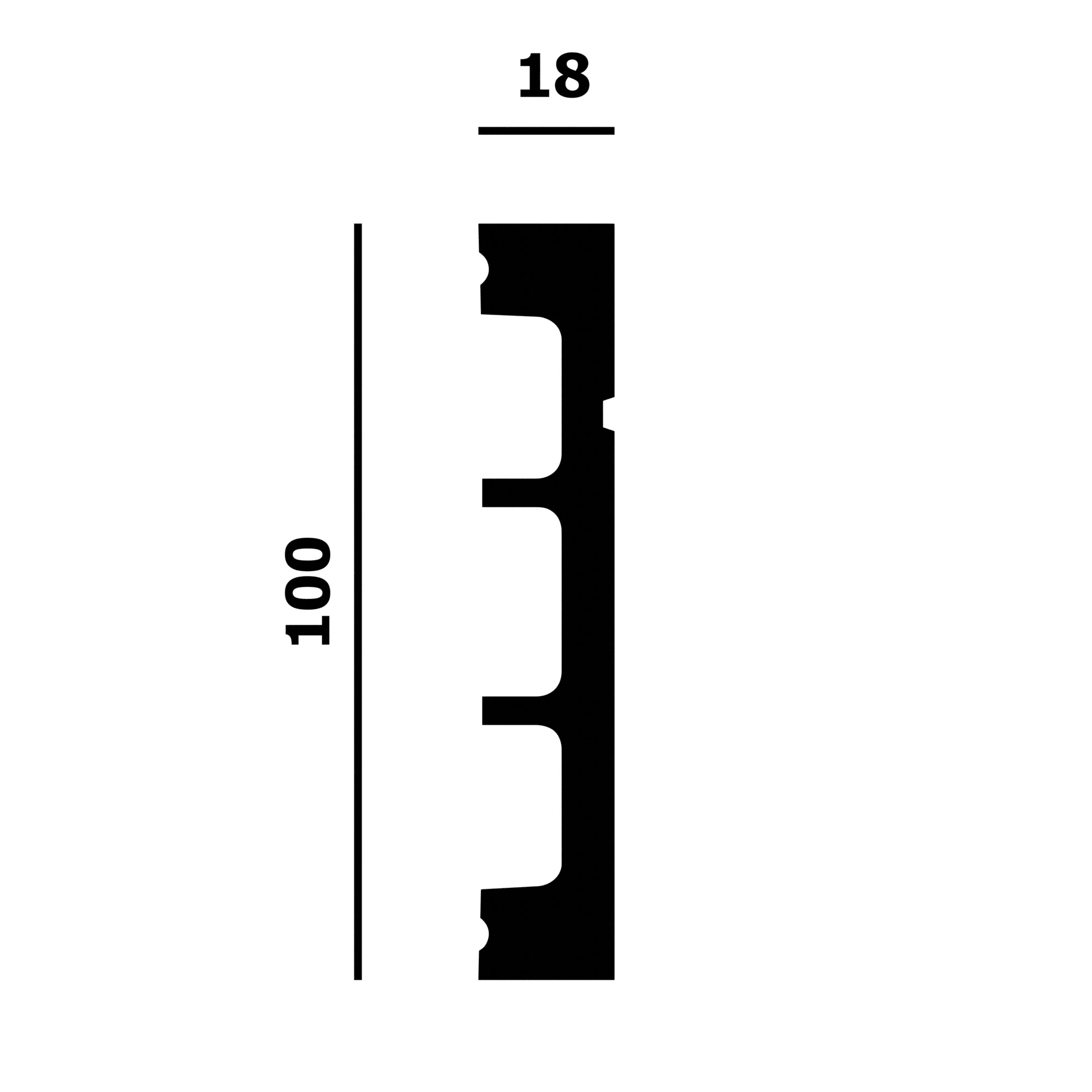 Плинтус под покраску Перфект Плюс P203 2000×100×18