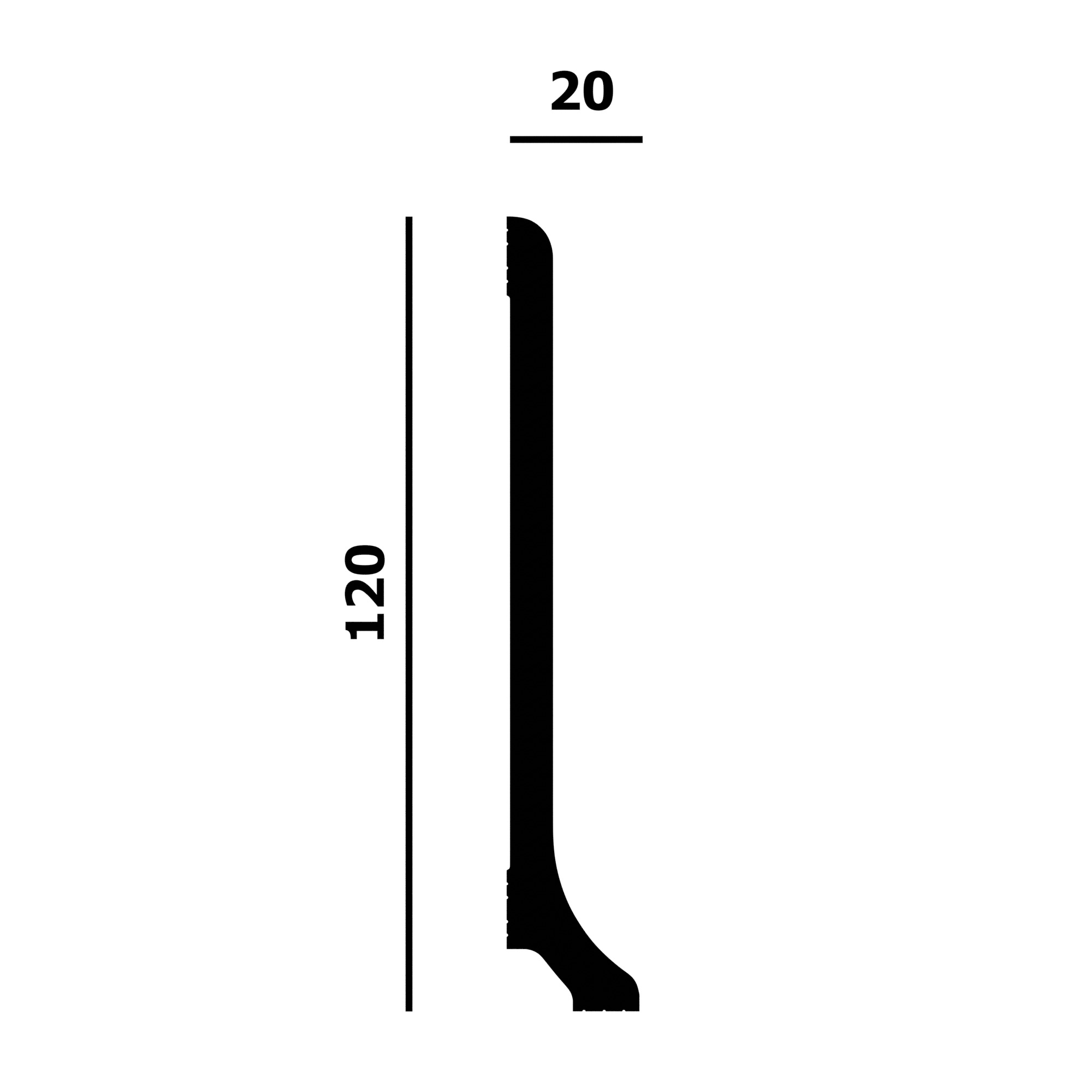 Плинтус под покраску Перфект Плюс P208 2000×120×20