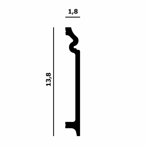 Плинтус под покраску Перфект Плюс P31 2000×138×20