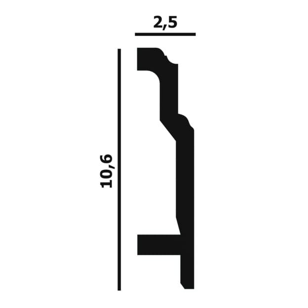 Плинтус под покраску Перфект Плюс P45 2000×106×25