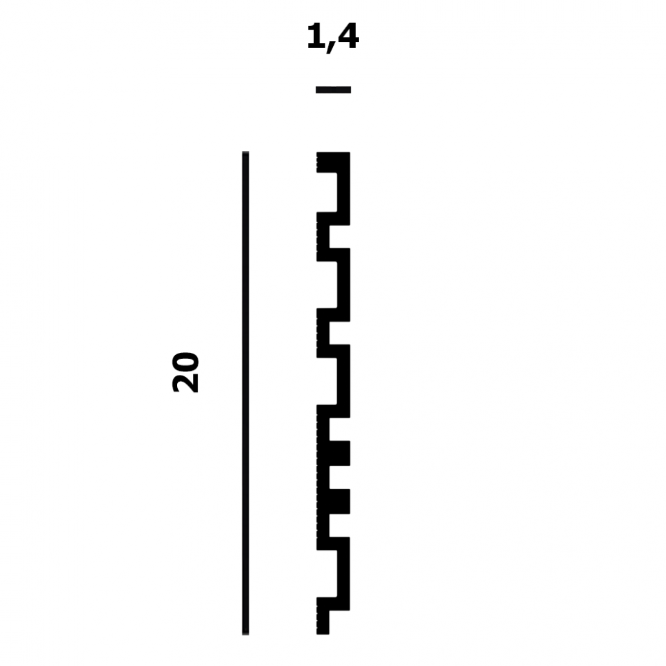 Стеновая панель под покраску Перфект Плюс P165 2800×200×14