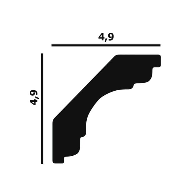 Потолочный плинтус под покраску Перфект Плюс P05 2000×49×49