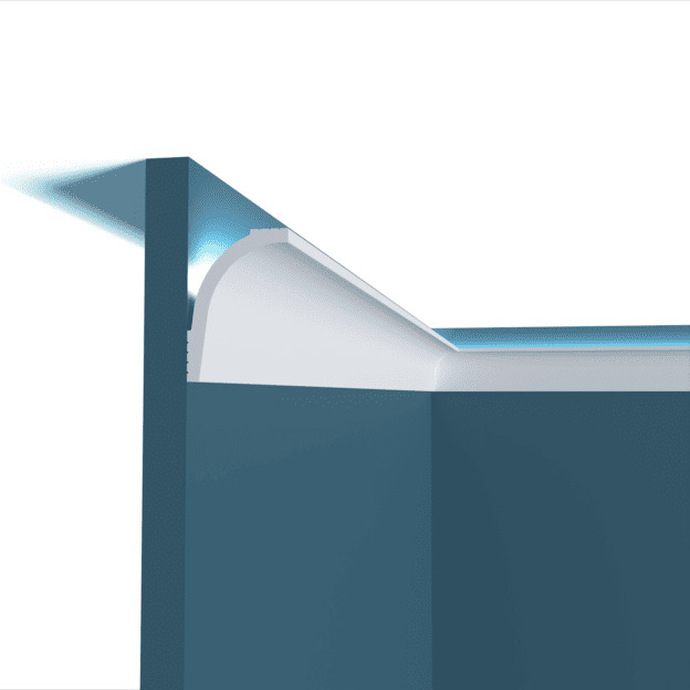 Потолочный плинтус под покраску Перфект Плюс P153 с подсветкой 2000×41×60