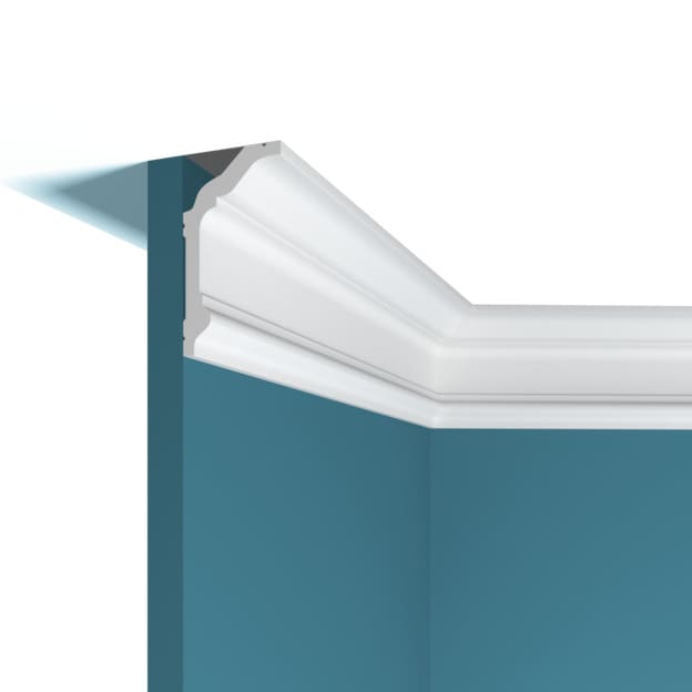 Потолочный плинтус под покраску Перфект Плюс P92 с подсветкой 2000×43×80