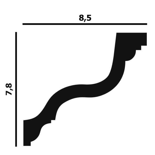 Потолочный плинтус под покраску Перфект Плюс P30 2000×85×78