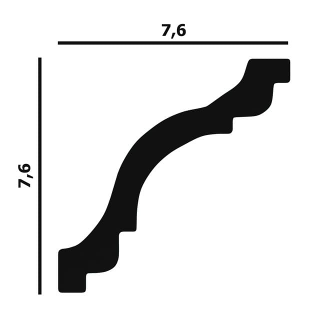 Потолочный плинтус под покраску Перфект Плюс P44 2000×76×76