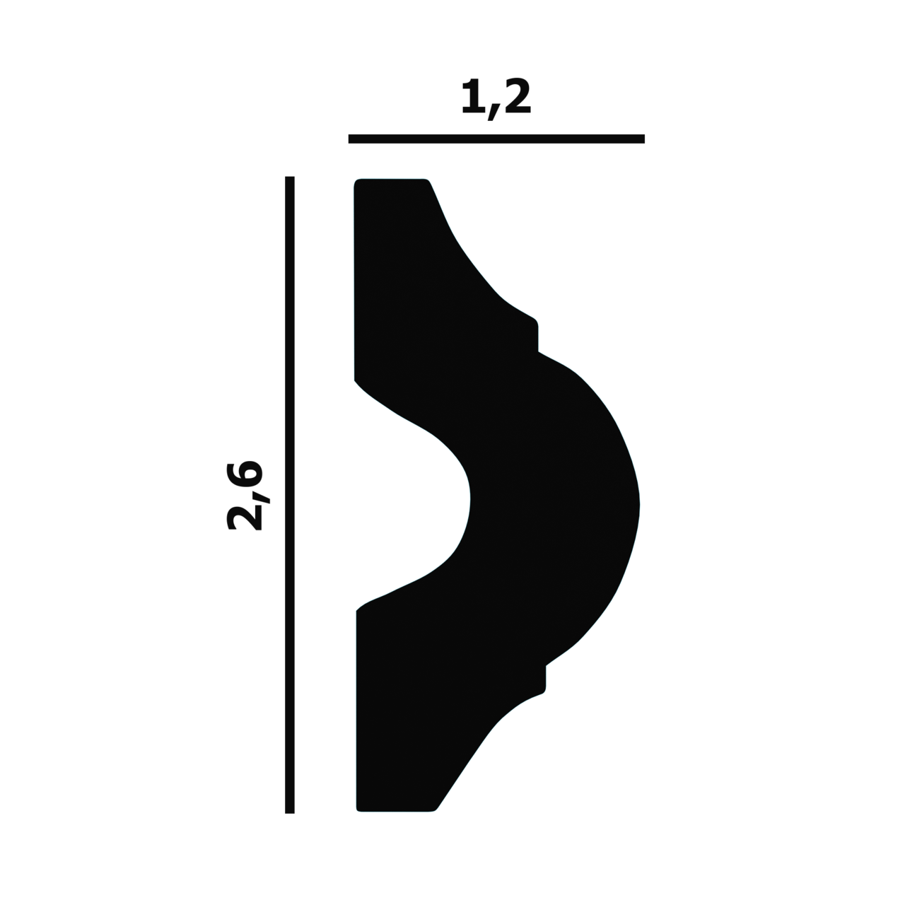 Молдинг под покраску Перфект Плюс P10 с кабель каналом 2000×26×12