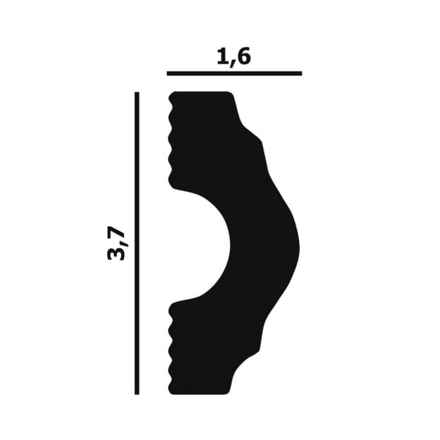 Молдинг под покраску Перфект Плюс P23 2000×37×16