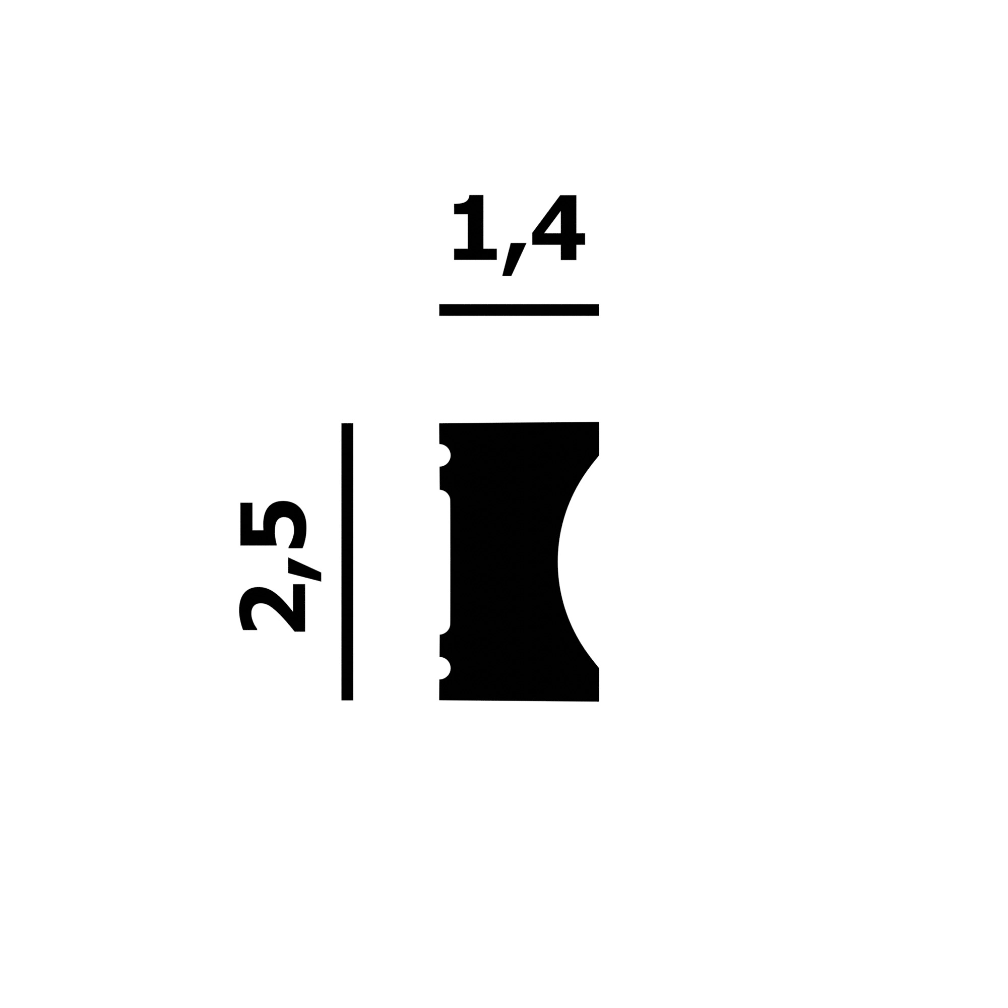 Финишный молдинг под покраску Перфект Плюс P236 2800×25×14