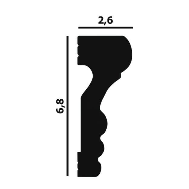 Молдинг под покраску Перфект Плюс P55 2000×68×26