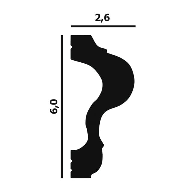 Молдинг под покраску Перфект Плюс P60 2000×60×26