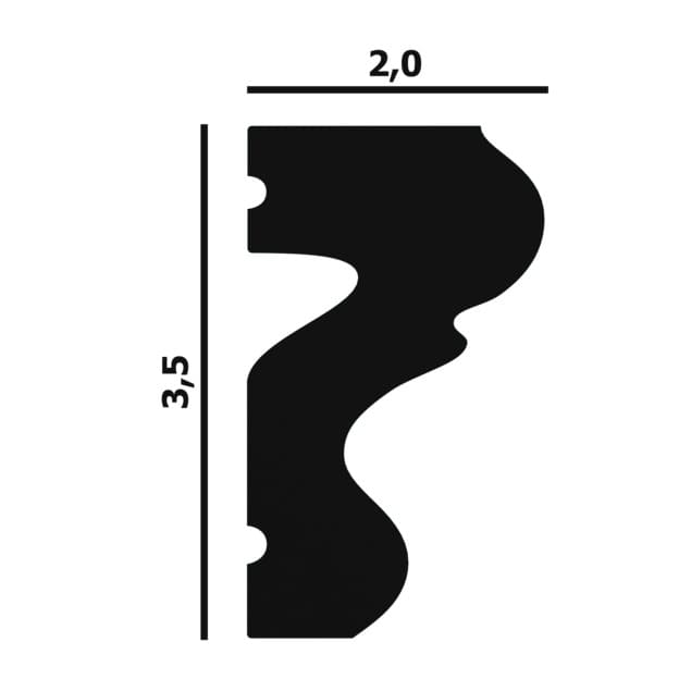 Молдинг под покраску Перфект Плюс P76 2000×35×20