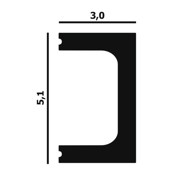 Молдинг под покраску Перфект Плюс P86 с подсветкой 2000×51×30