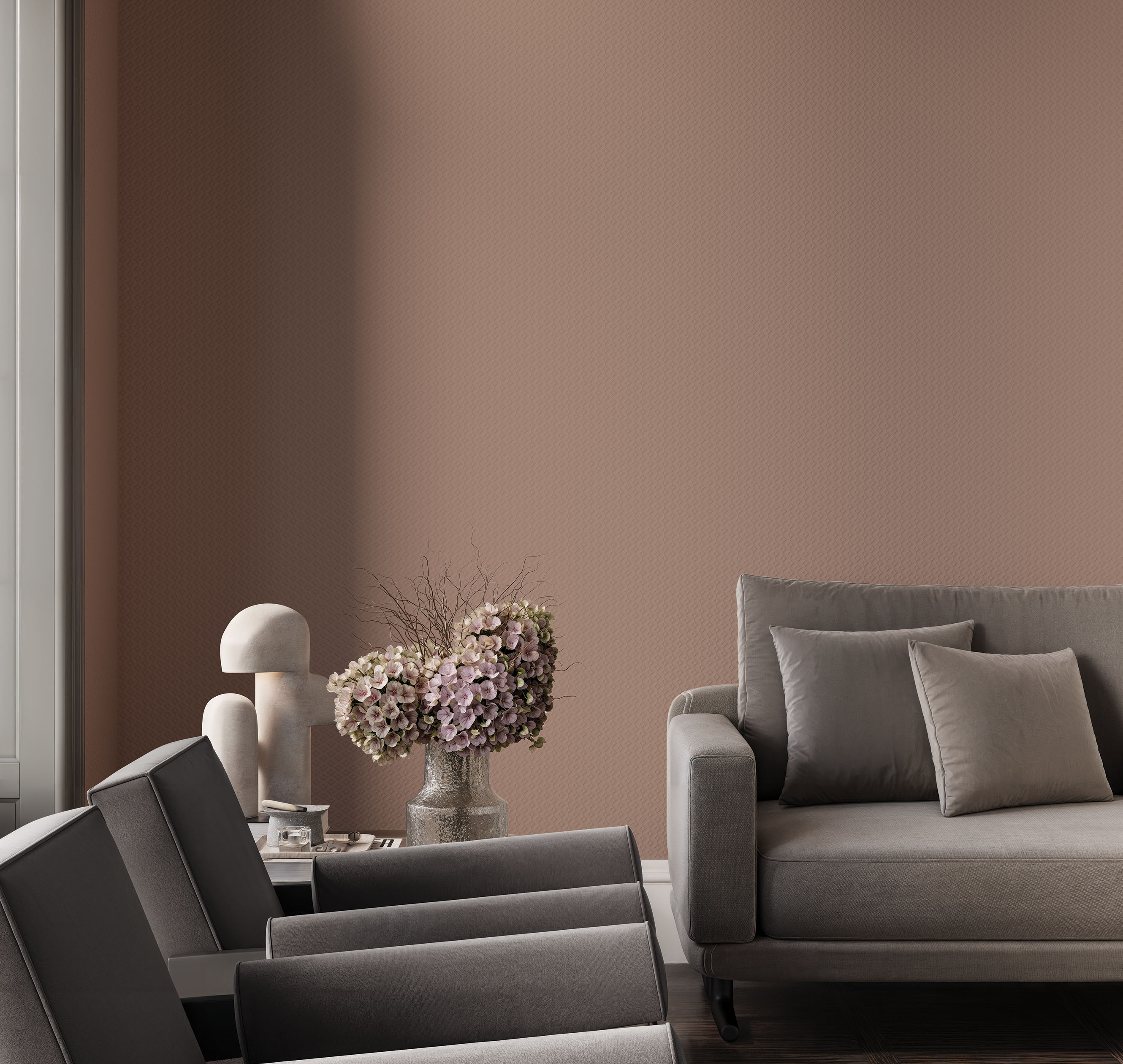 Обои под покраску Milassa Wall Booster Ромбы Diamonds WB STR28 001 10,05×1 фото в интерьере