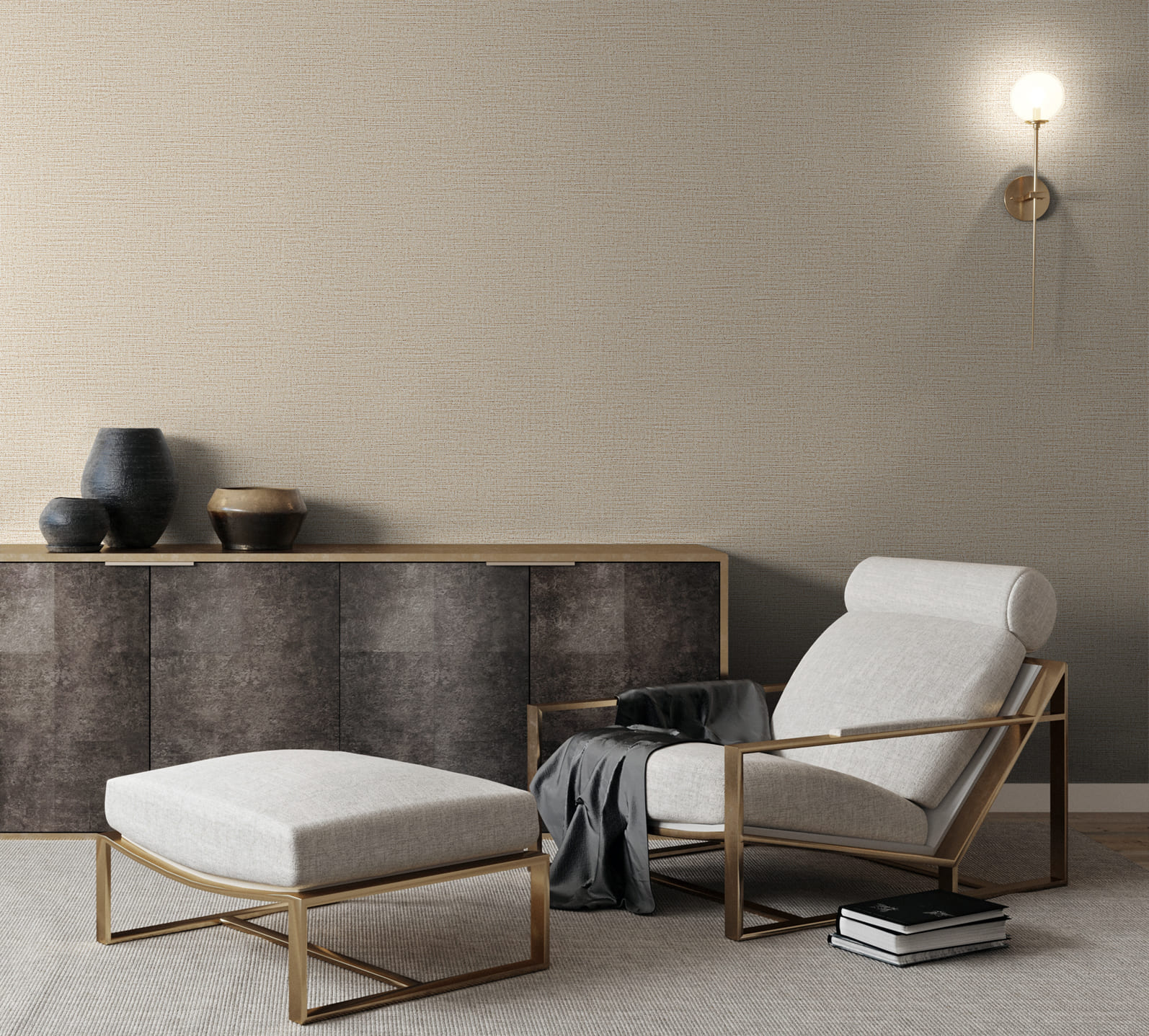 Обои Marburg Touch Burlap 98805 10,05×1,06 фото в интерьере