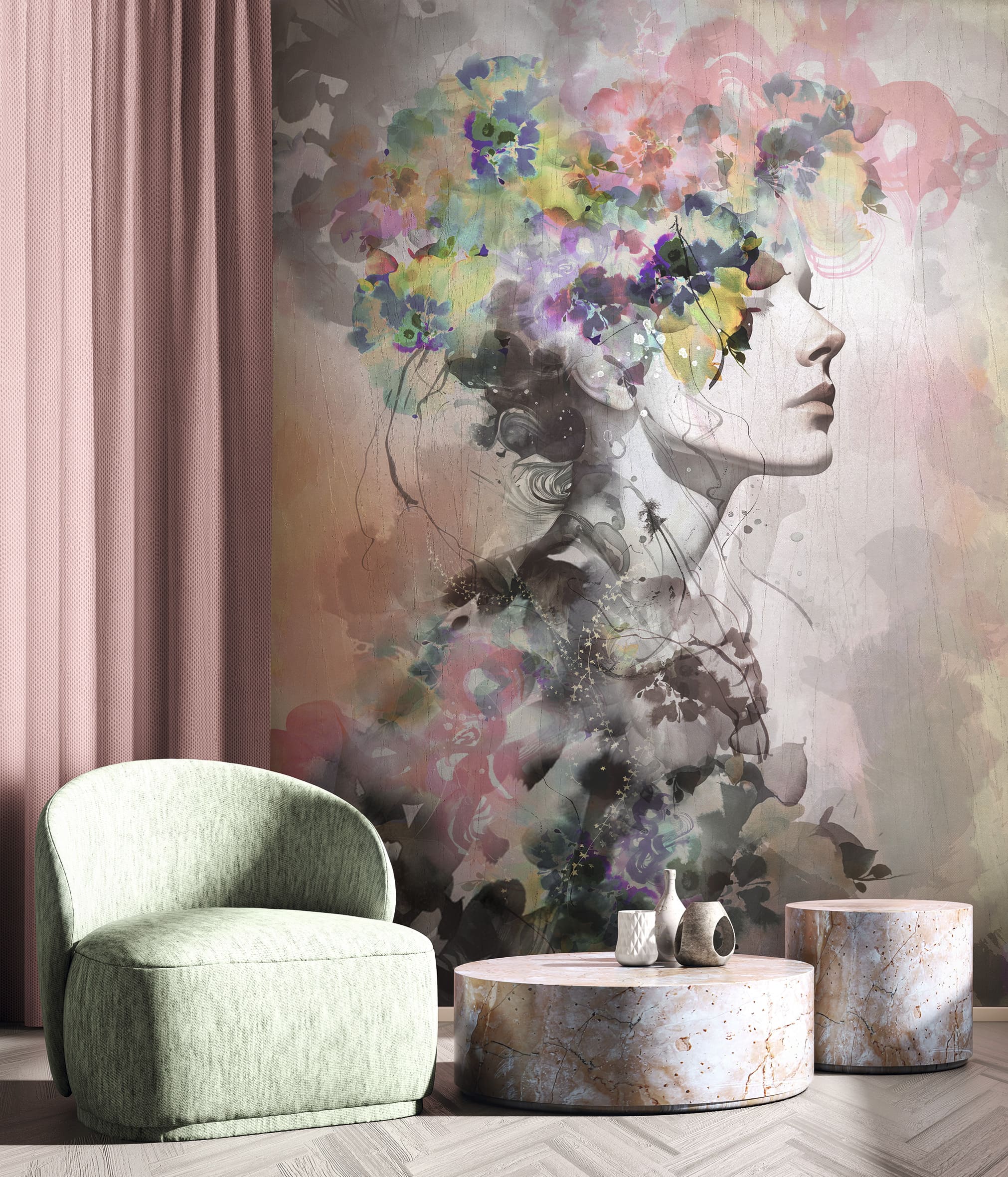 Панно Marburg Papis Loveday Fashion Icon 35897 2,7×1,98 фото в интерьере