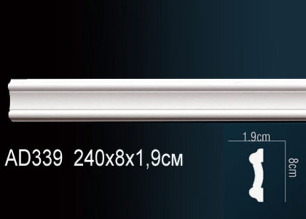 Молдинг под покраску Перфект Плюс AD339 2400×80×19