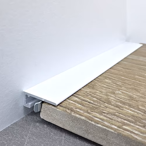 Микроплинтус алюминиевый TeckWood М-6 Белый Муар RAL 9016 2000×6×15