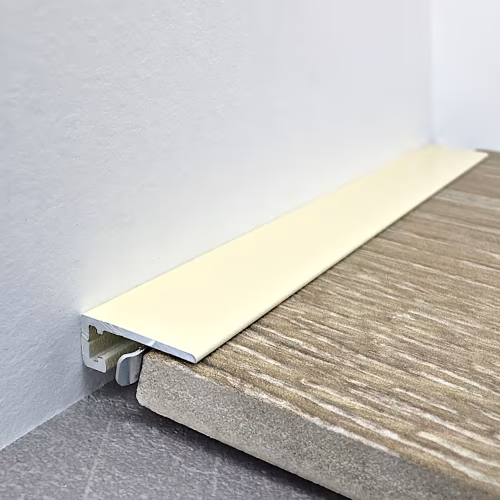 Микроплинтус алюминиевый TeckWood М-6 Слоновая кость Муар RAL 1015 2000×6×15