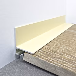 Микроплинтус алюминиевый TeckWood L-20 Слоновая кость Муар RAL 1015 2000×21×16