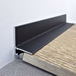 Микроплинтус алюминиевый TeckWood L-20 Черный Муар RAL 9005 2000×21×16