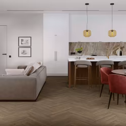 Кварцвиниловая плитка Damy Floor клеевая London LVT Ноттингем 0030-6L-LVT венгерская елка 590×118×2,5