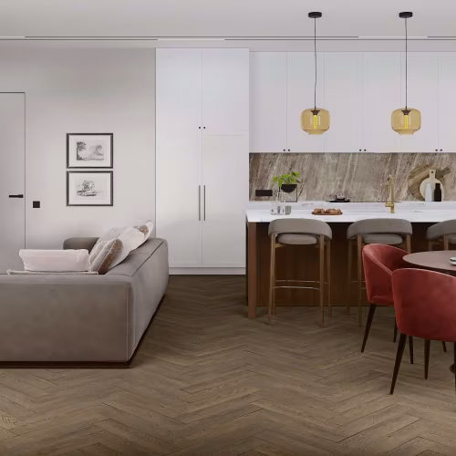 Кварцвиниловый SPC ламинат Damy Floor London Ноттингем 0030-6L венгерская елка 615×123×4,2