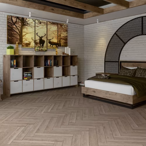 Кварцвиниловый SPC ламинат Damy Floor London Ливерпуль 0137 венгерская елка 615×123×4,2