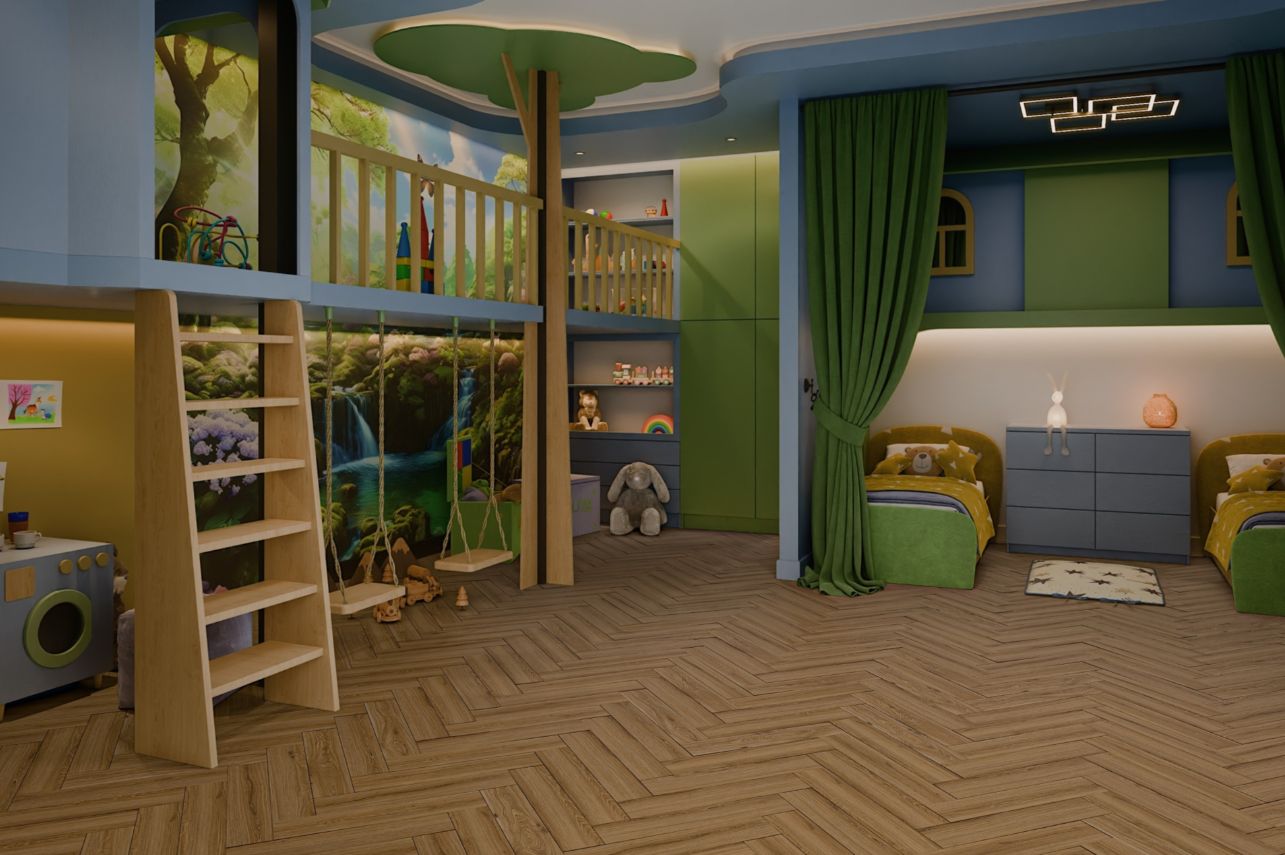 Кварцвиниловый SPC ламинат Damy Floor London Лидс Leeds 5246-10 венгерская елка 615×123×4 фото в интерьере