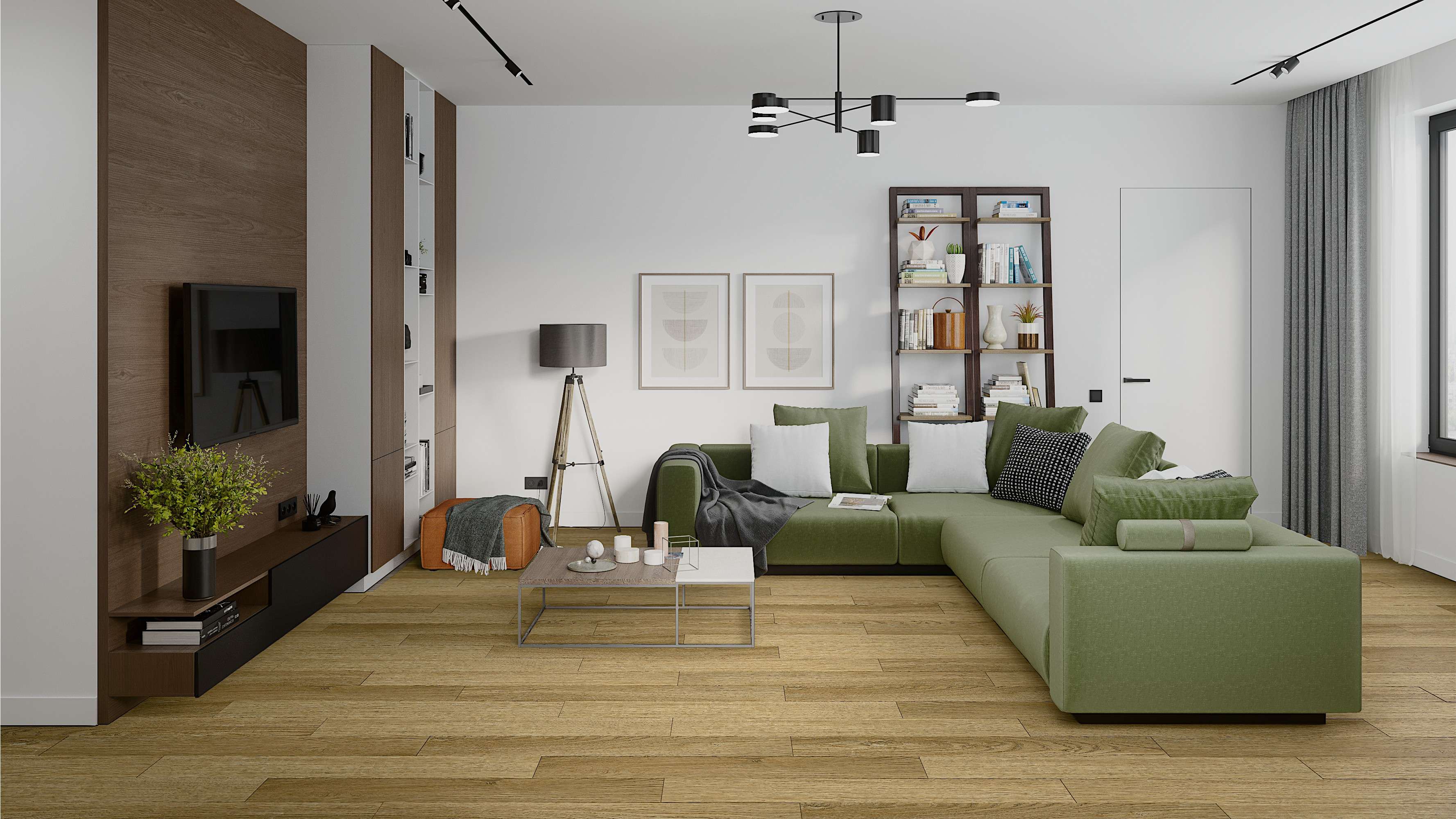 Кварцвиниловый SPC ламинат Damy Floor Family Дуб Золотой Golden Oak 190902EL-07F 1220×180×4 фото в интерьере