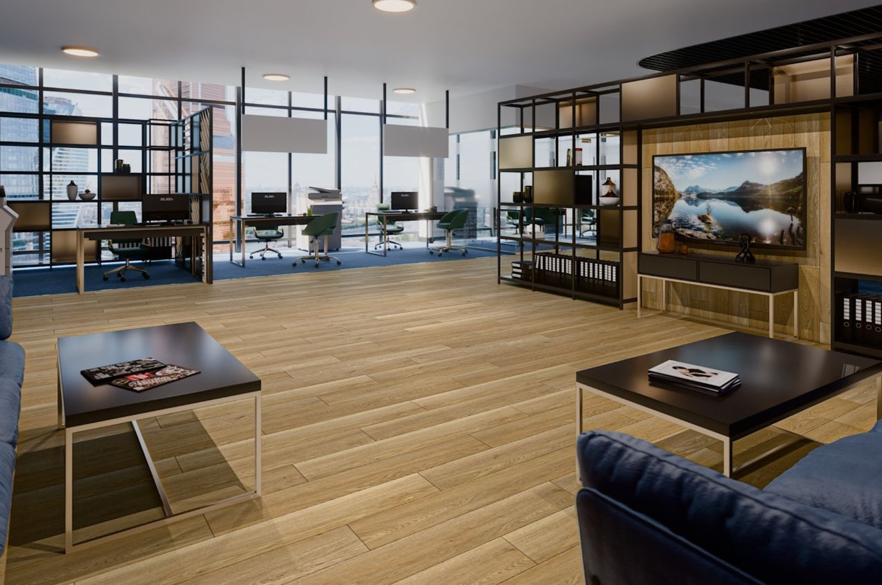 Кварцвиниловый SPC ламинат Damy Floor Family Дуб Медовый Honey Oak DF03-F 1220×180×4 фото в интерьере