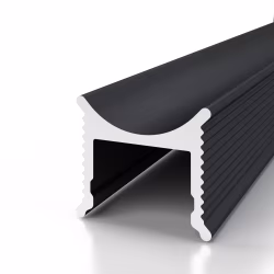 Профиль алюминиевый теневой разделительный Decaro D007A Black черный 3000×12,5×15
