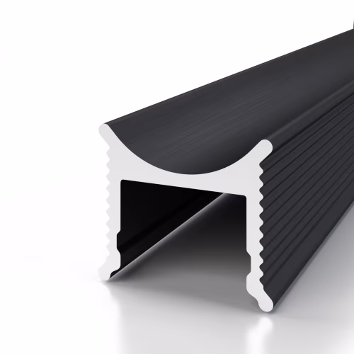 Профиль алюминиевый теневой разделительный Decaro D007A Black черный 3000×12,5×15