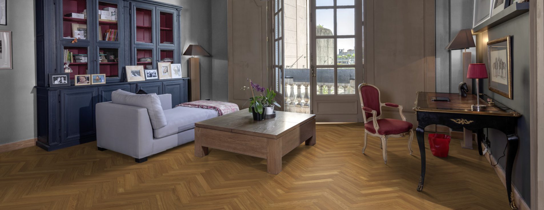 Инженерная доска Kahrs Дуб AB Natural 111PABEKF0KE600 Calm венгерская елка 600×120×11 фото в интерьере