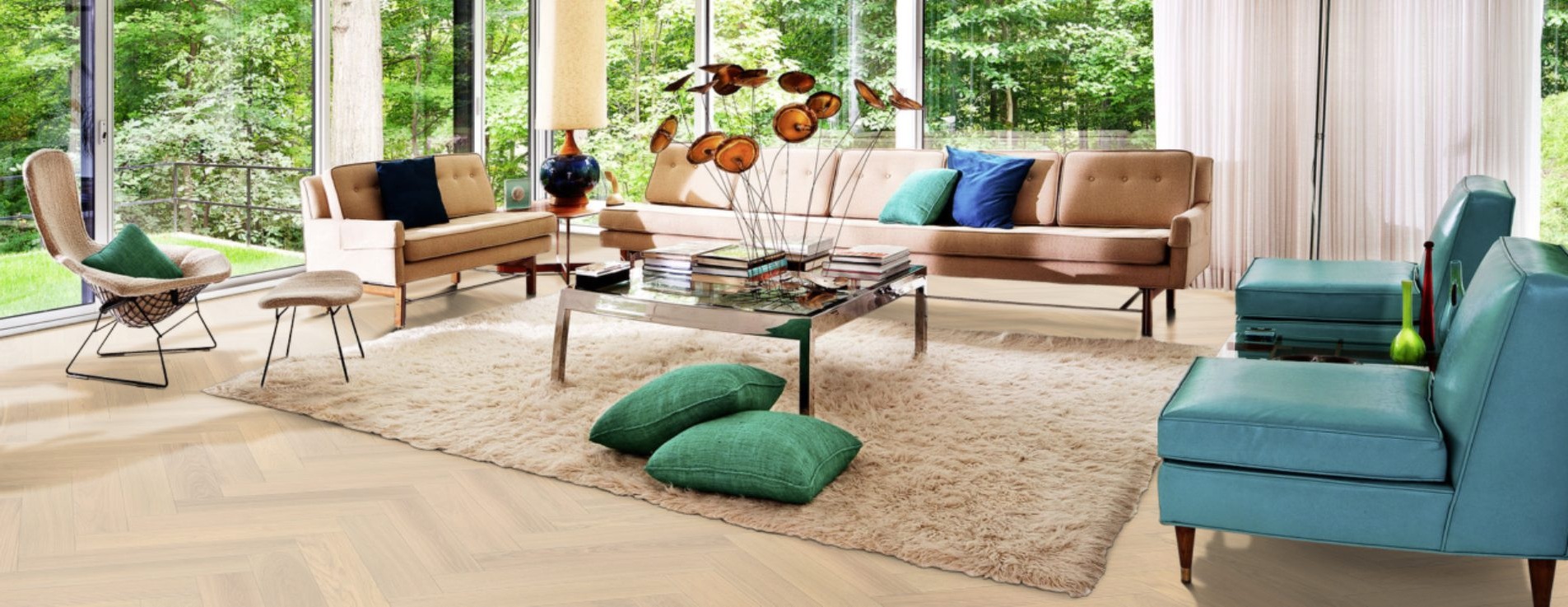 Инженерная доска Kahrs Дуб AB Creme White 111PABEKFVKE600 Calm венгерская елка 600×120×11 фото в интерьере