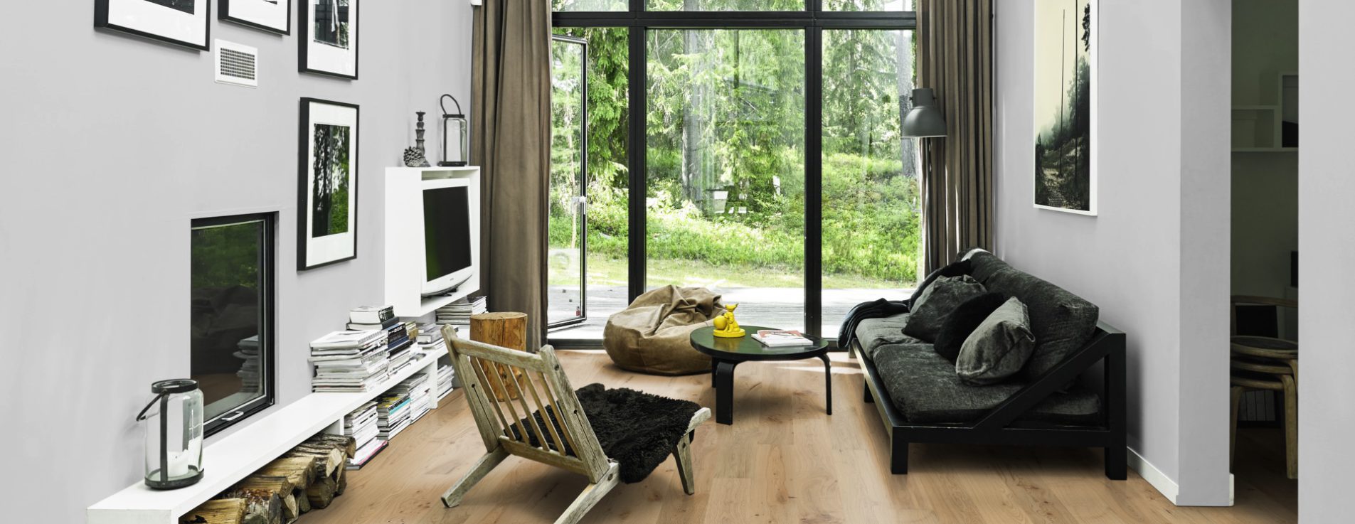 Паркетная доска Kahrs Европейская Дуб Штарнберг Starnberg 151N9AEKF0KW240 Lively 2420×187×15 фото в интерьере