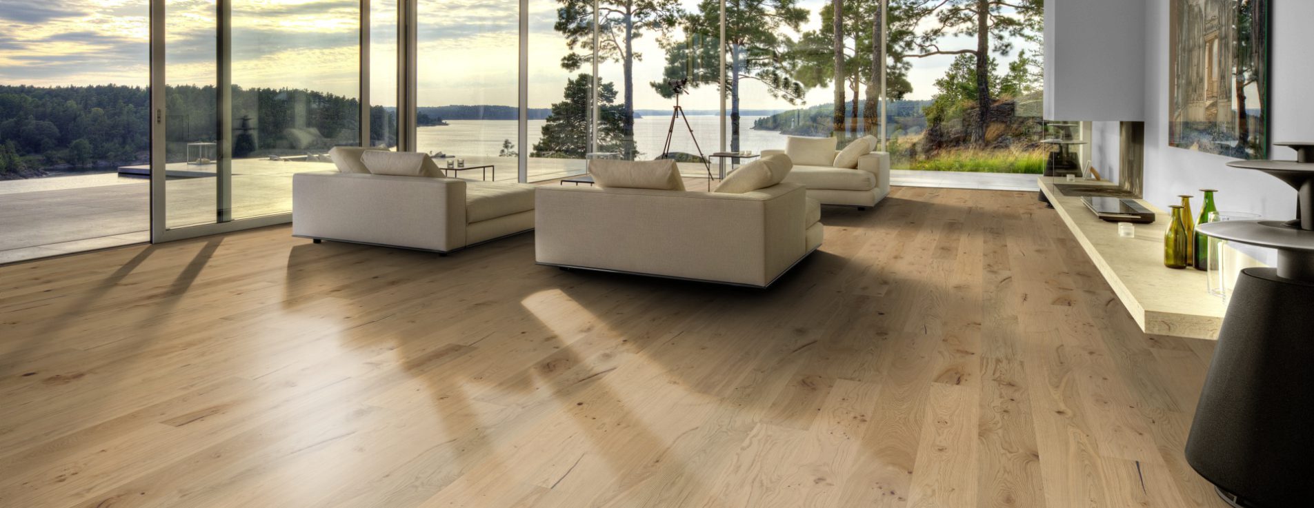 Паркетная доска Kahrs Европейская Дуб Штарнберг Starnberg 151N9AEKF0KW240 Lively 2420×187×15 фото в интерьере