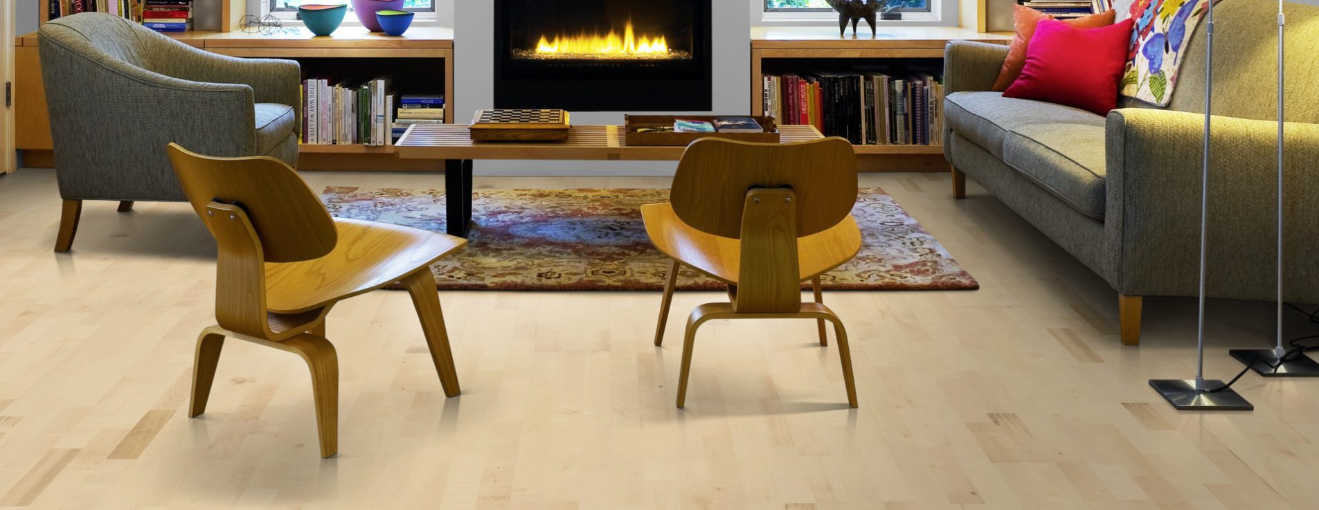 Паркетная доска Kahrs Трес European Maple Gotha 133N18EL50KW240 Variation 2423×200×13 фото в интерьере