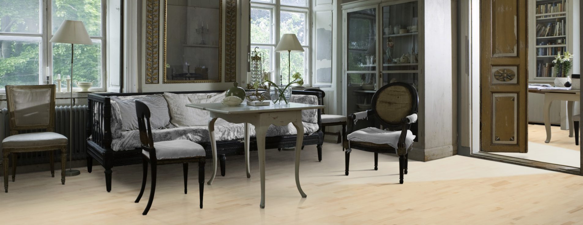 Паркетная доска Kahrs Трес European Maple Gotha 133N18EL50KW240 Variation 2423×200×13 фото в интерьере