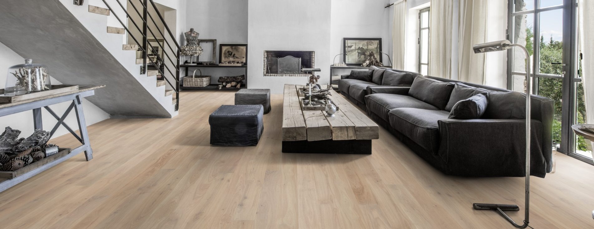 Паркетная доска Kahrs Канвас Муза Muse 13103AEK1VKW185 Variation 1860×127×13 фото в интерьере