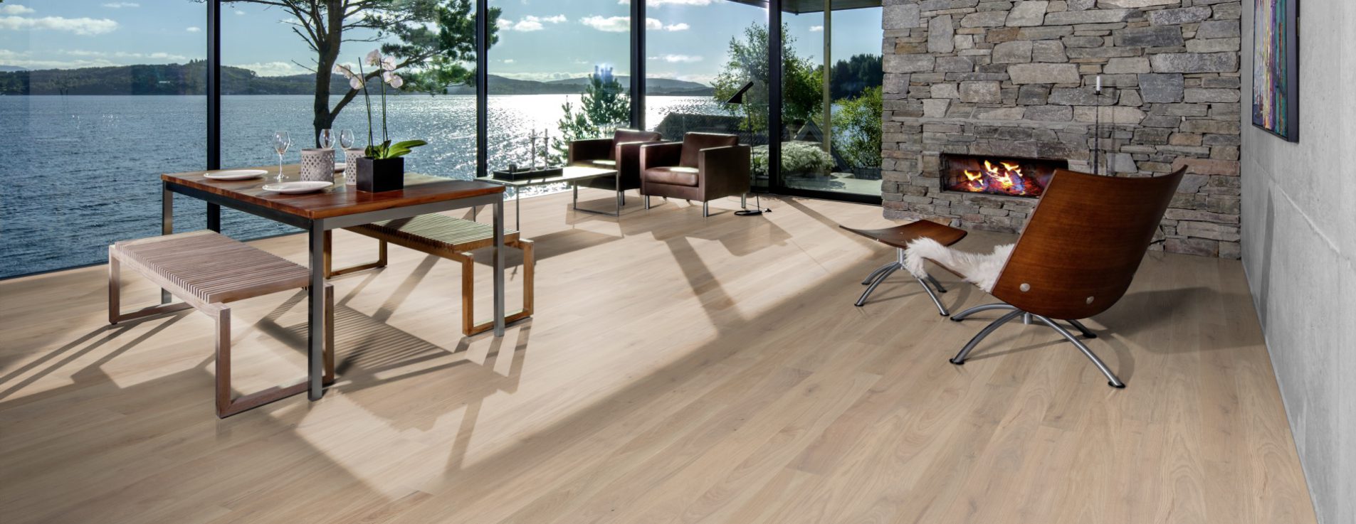 Паркетная доска Kahrs Канвас Муза Muse 13103AEK1VKW185 Variation 1860×127×13 фото в интерьере