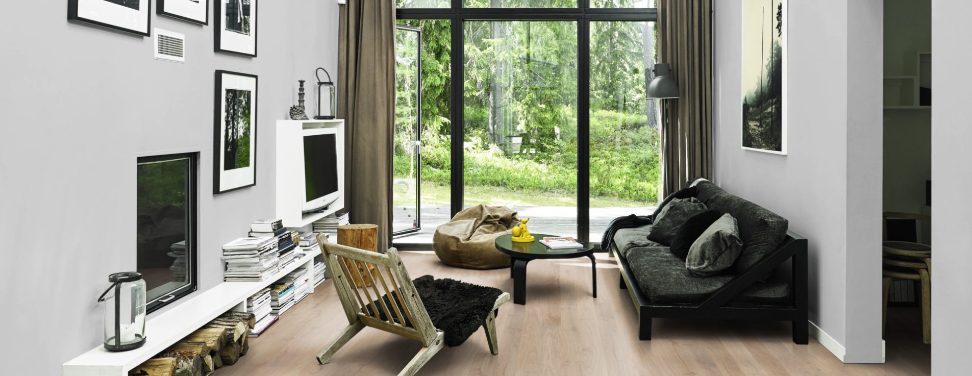 Паркетная доска Kahrs Канвас Муза Muse 13103AEK1VKW185 Variation 1860×127×13 фото в интерьере