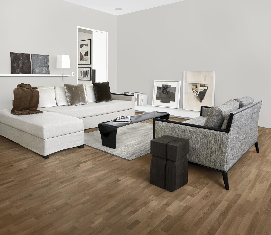 Паркетная доска Kahrs Граунд Дуб Семя Seed 133B14EKHNKW226 Variation 2266×188×13 фото в интерьере