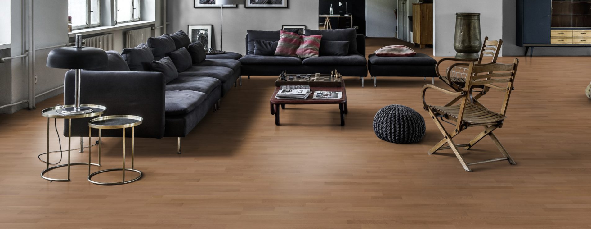 Паркетная доска Kahrs Граунд Дуб Семя Seed 133B14EKHNKW226 Variation 2266×188×13 фото в интерьере