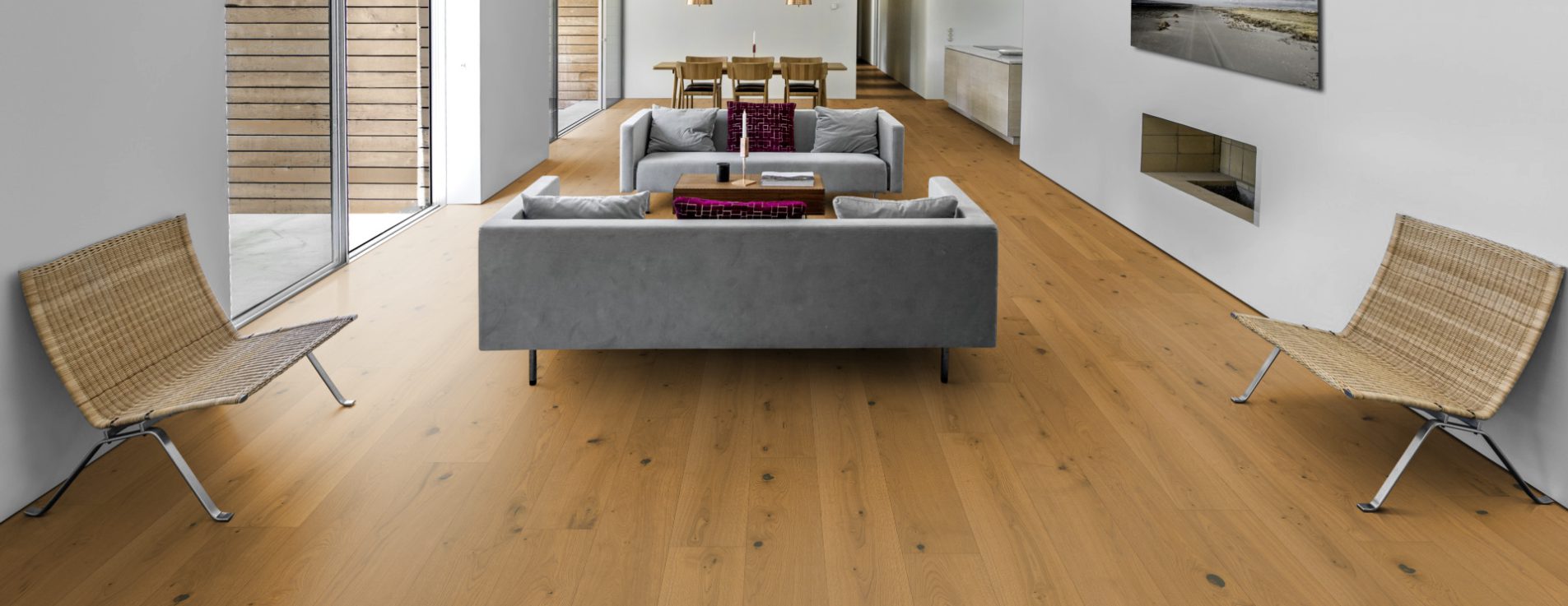 Паркетная доска Kahrs Life Authentic Дуб Pepper LTCLRW4013-193 Dynamic 1980×193×10 фото в интерьере