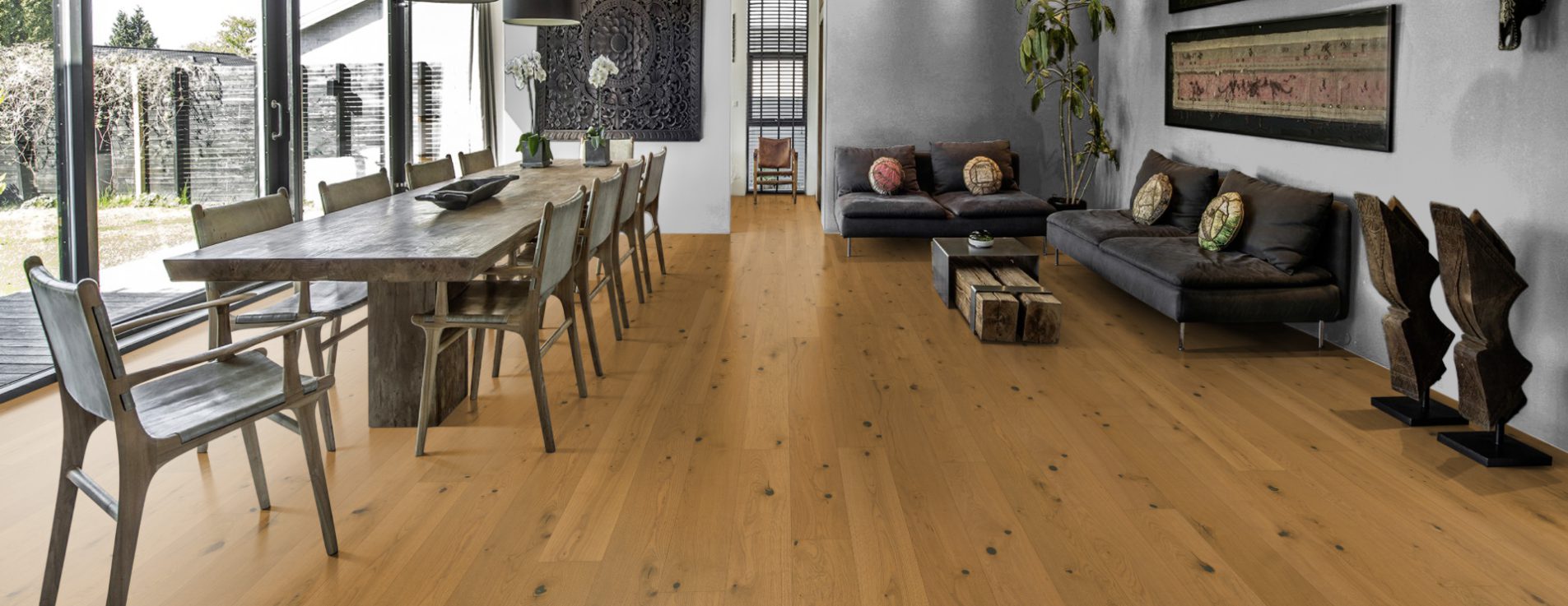 Паркетная доска Kahrs Life Authentic Дуб Pepper LTCLRW4013-193 Dynamic 1980×193×10 фото в интерьере