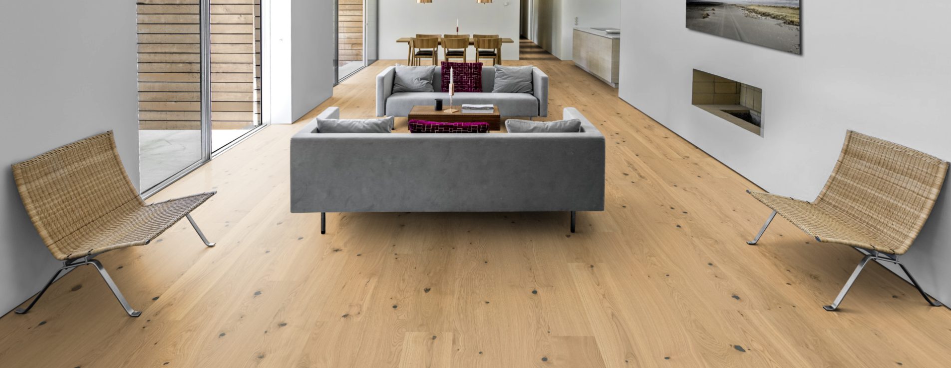 Паркетная доска Kahrs Life Authentic Дуб Fennel LTCLRW4015-193 Dynamic 1980×193×10 фото в интерьере